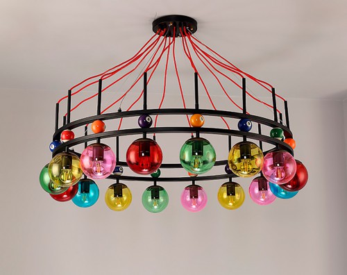 Multicolor Glass Billiard Lustre