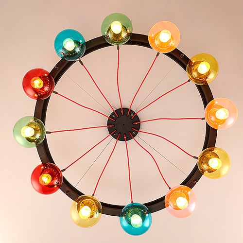 Multicolor Glass Billiard Lustre