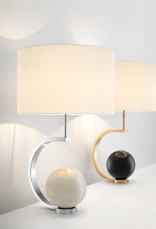 Лампа настольная Table Lamp Luigi Nickel Finish Incl White Shade 111036