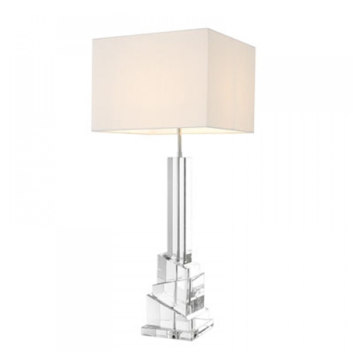 Table Lamp Modena Crystal Glass / White Shade Ul 110782