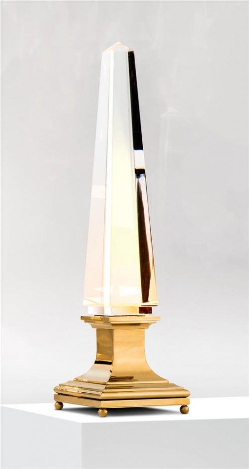Table Lamp Solaire Gold Finish Crystal Glass Ul 111031